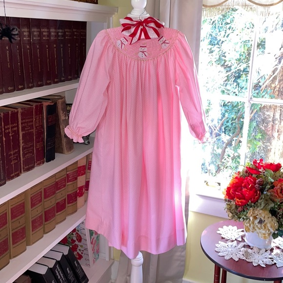 Girls Matching Boutique Christmas Snowman Long Sleeve Smocked Dress Size 7 - Picture 1 of 10